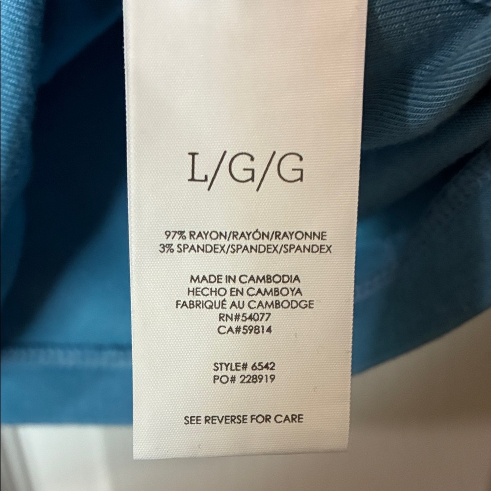 CAbi 6542 Teal V-Neck Long Sleeve Tee - Picture 3 of 3